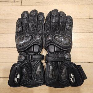 Hard Knuckle Full Length Genuine Leather Motorcycle Gloves schoeller keprotec
